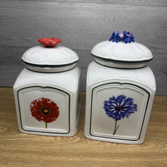 Villeroy & Boch Flora Jam Jelly Jar ~Set Of 2 - Picture 1 of 15